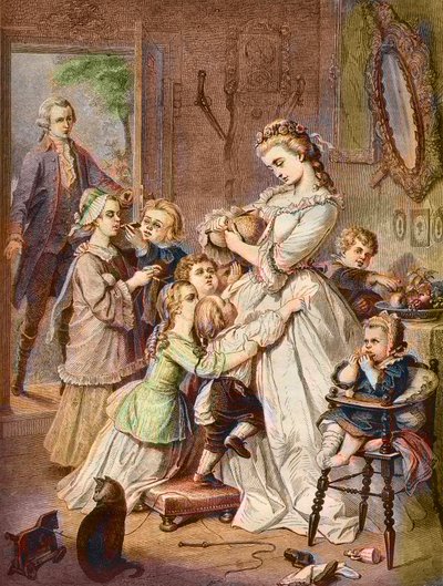 Werther surprises Charlotte surrounded by children by Unknown artist