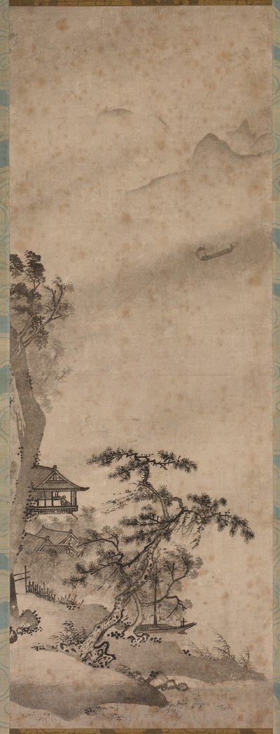 Windy Landscape with Sailboat by Unknown artist