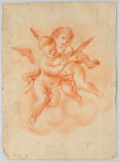 Winged Putti in Clouds by Unknown artist