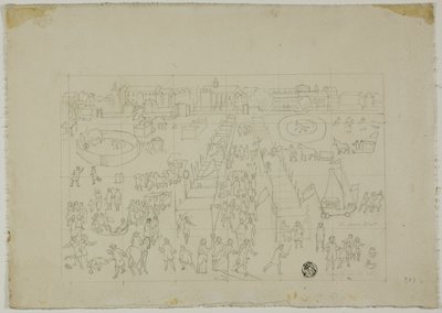 Winter Festival Outside Scandinavian Town by Unknown artist