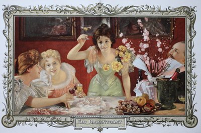 Women Drinking Cocktails Together at a Party by Unknown artist