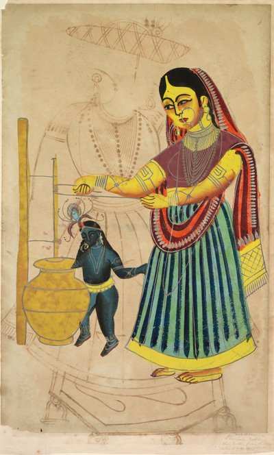 Yasoda Churning Butter (verso) by Unknown artist