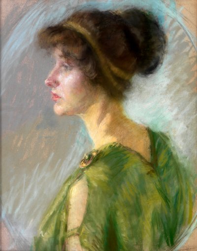 Young Woman in Green by Unknown artist
