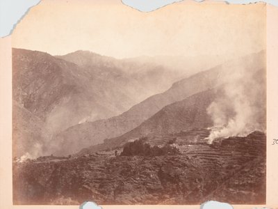 Burning Village, Black Mountain Expedition by Unknown photographer