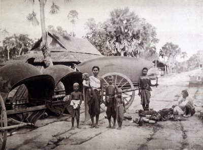 Cambodians on Angkor Vat Road by Unknown photographer