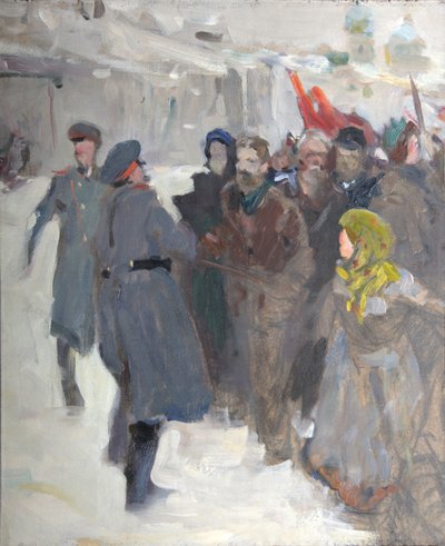 Revolutionary demonstration, 1906 by Valentin Aleksandrovich Serov