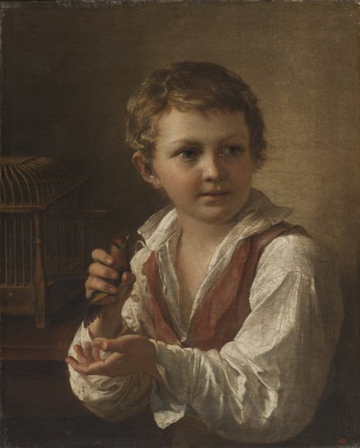 Boy with a Goldfinch by Vasili Andreyevich Tropinin