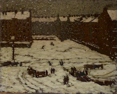 Suburb in Snowy Weather by Václav Malý