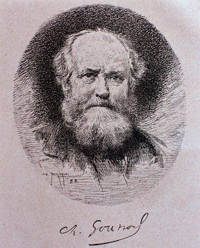 Portrait of Charles Gounod (drawing) by Vespasiano Bignami