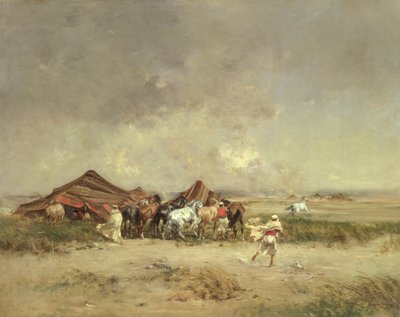 Arab Encampment by Victor Pierre Huguet