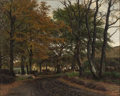 A Rutted Road under Old Trees by Viggo Pedersen