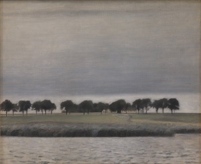 Study for Sun Rain. Gentofte Lake by Vilhelm Hammershøi