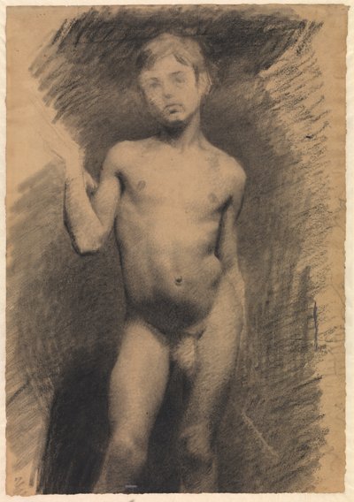 Standing Nude Boy. Model Study by Vilhelm Hammershøi