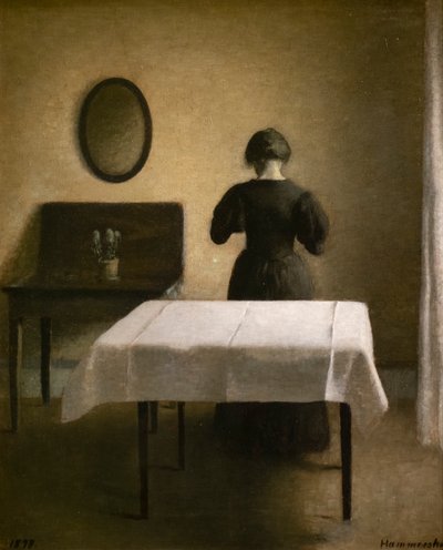 Interior with a Black Woman by Vilhelm Hammershoi