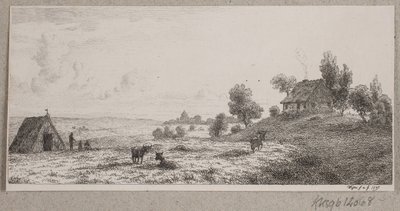 Landscape with a Farmhouse and a Cottage by Vilhelm Kyhn