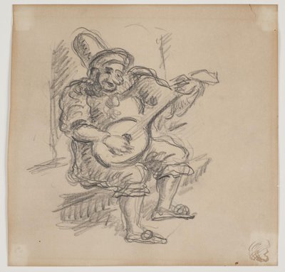Clown Playing the Lute by Vilhelm Lundstrøm