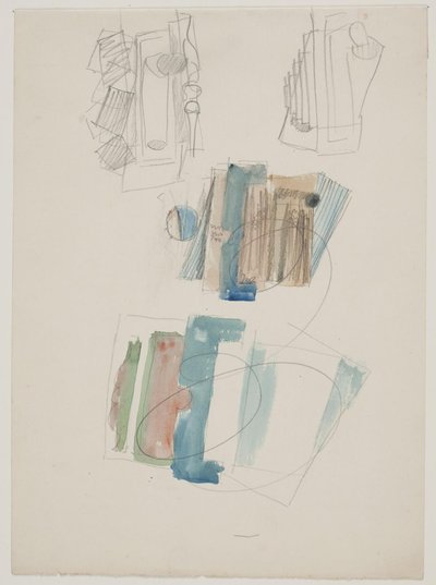 Study Sheet with Cubist Composition by Vilhelm Lundstrøm