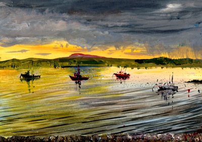 On Holy Island at Sunset by Vincent Alexander Booth
