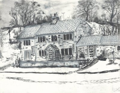 Osmotherley Buildings in Winter Snow by Vincent Alexander Booth
