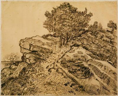 The Rock of Montmajour with Pines by Vincent van Gogh