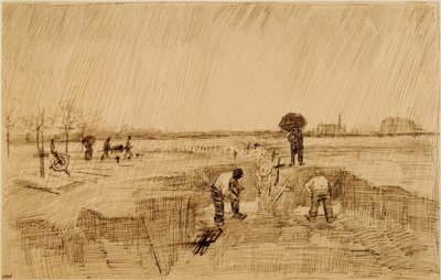 Cemetery in the Rain by Vincent van Gogh