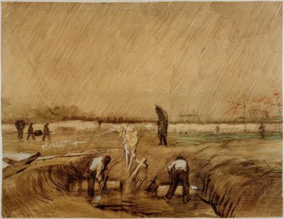 Cemetery in the Rain by Vincent van Gogh