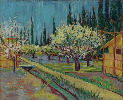 Orchard Surrounded by Cypresses by Vincent van Gogh