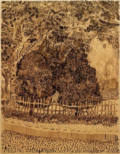 Park with Fence by Vincent van Gogh