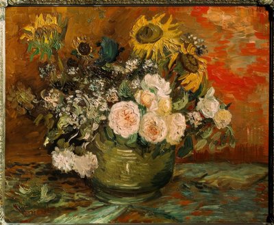 Roses and Sunflowers by Vincent van Gogh