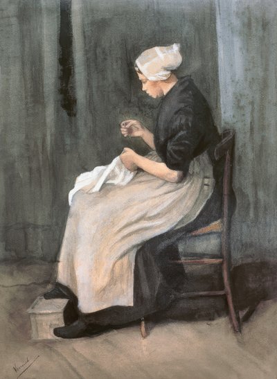 Scheveningen Seamstress by Vincent van Gogh