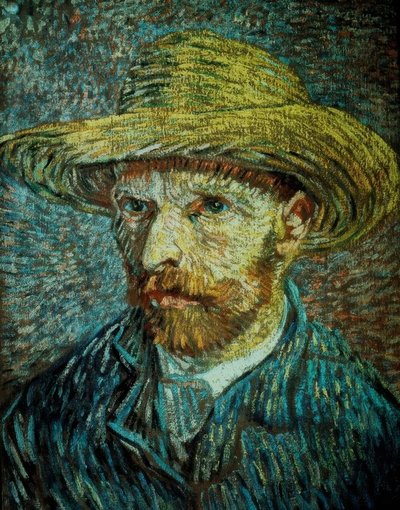 Self-Portrait with Straw Hat by Vincent van Gogh