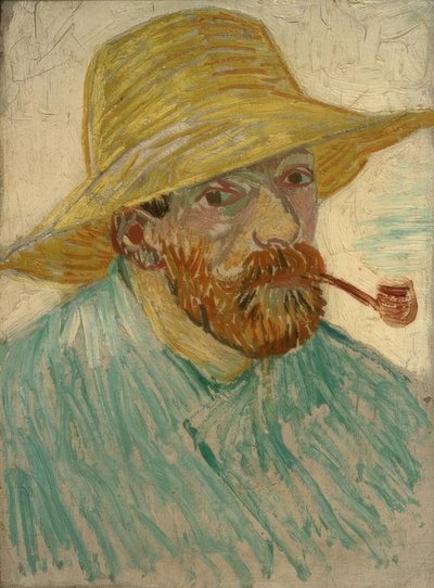 Self-Portrait with Straw Hat by Vincent van Gogh