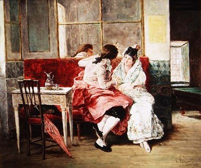 Central Cafe of the 19th Century by Vincente Gonzalez Palmaroli