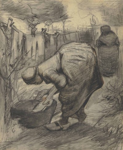 Peasant Woman by a Basin in a Garden by Vincent van Gogh