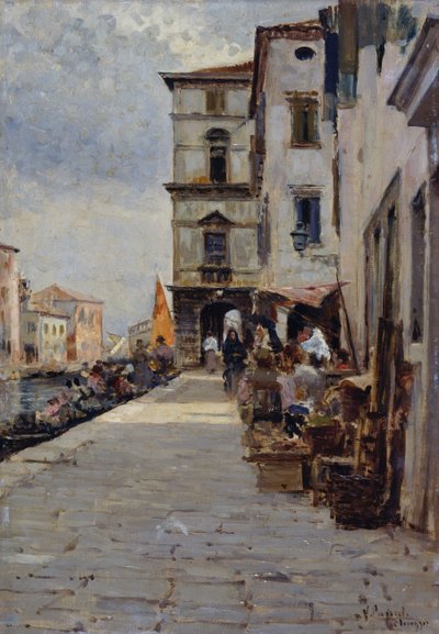 Market in Chioggia by Vincenzo Caprile