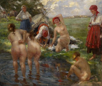 Bathers by Vitali Gavrilovich Tikhov