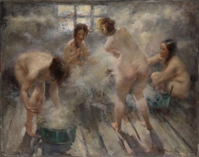 In a Russian Banya, 1916 by Vitali Gavrilovich Tikhov