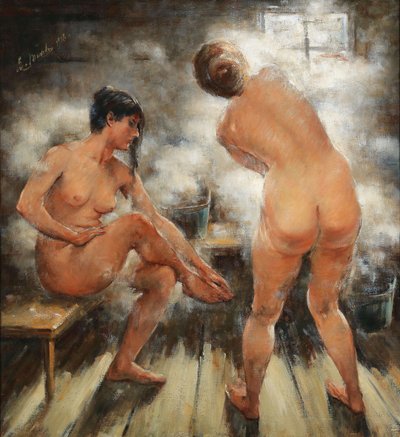 In a Russian Steam Bath, 1918 by Vitali Gavrilovich Tikhov
