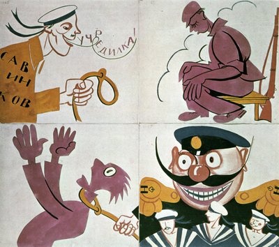 Caricature against the Constituent Assembly by Vladimir Mayakovsky