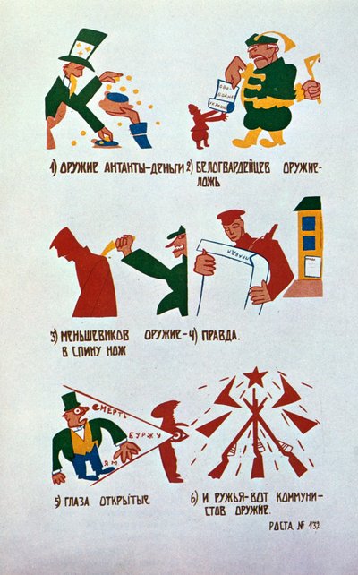 Caricature Against the Monarchists, Okna Rosta by Vladimir Mayakovsky