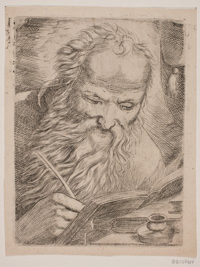 An Old Man Writing in a Book by W.A. Müller