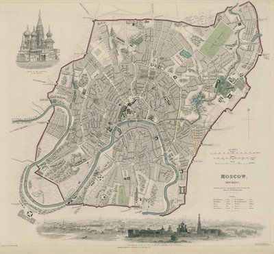 Map of Moscow, 1836 by W.B. Clarke