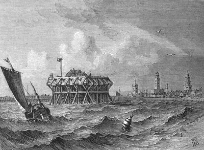 Calais from the Sea, c. 1880 by W.P.
