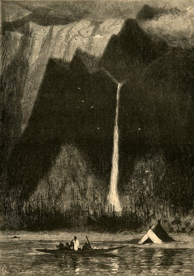 Multanomah Falls, 1872 by W. J. Linton