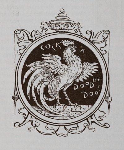 A Cockerel Crowing. by Walter Crane