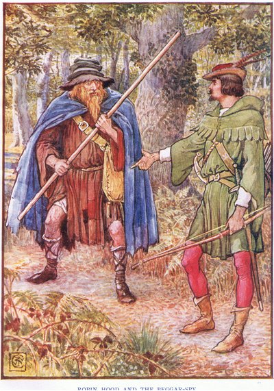 Robin Hood and the Beggar by Walter Crane