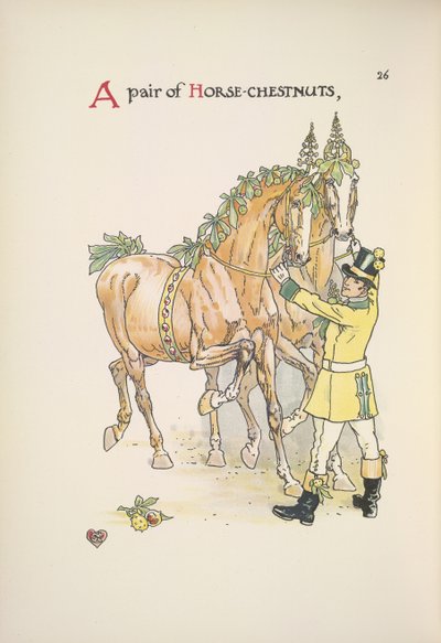 Two horses by Walter Crane