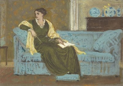 Woman Seated on a Sofa by Walter Crane