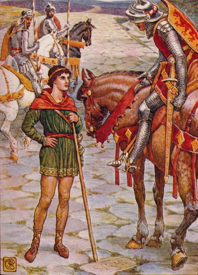 Young Percival Questions Sir Owen by Walter Crane