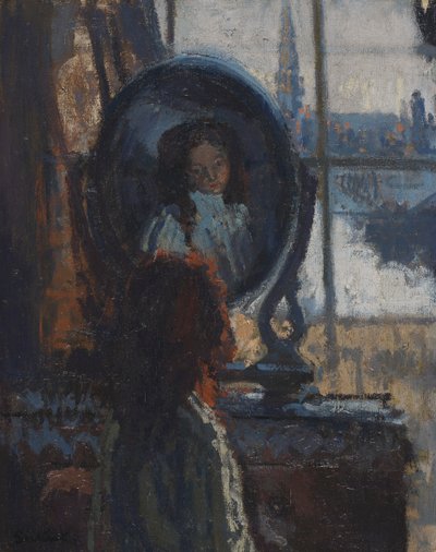 Girl at a looking-glass, little Rachel by Walter Richard Sickert